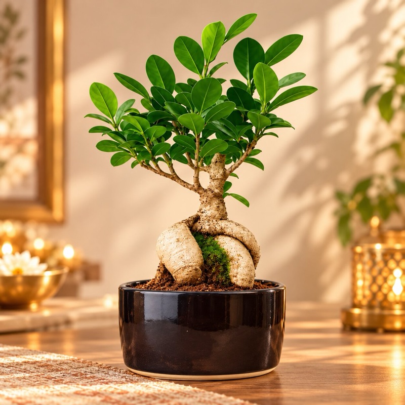 Amavas: grafted Ficus bonsai, Diwali limited-edition pot